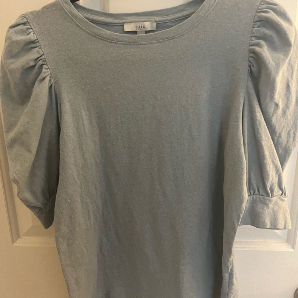 Joie Light Blue Puff Sleeve Blouse